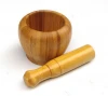 Eco-friendly Bamboo Mortar and Pestle for Kitchen