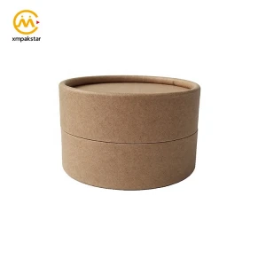 Eco friendly high end custom printed small cosmetic Kraft paper tube packaging round box