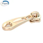 Eco-friendly Smooth Surface Zipper Puller Design Gold Zinc Alloy Metal Zipper Puller Slider