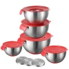Eco friendly steel take away red salad bowl with lid Grater
