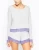 Import Ecoach Wholesale OEM Ladies Scoop Neckline Purple Contrast Lace Trim Long Sleeve Top And Stretch Waist Shorts Pajama Set from China