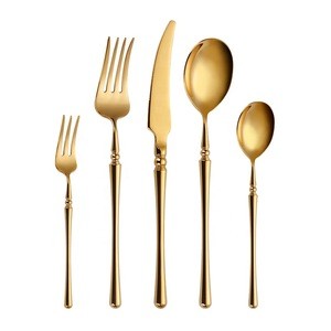 Elegant Bulk Gold Flatware Stainless Steel Cutlery Set Spoons Forks And Knives For Events
