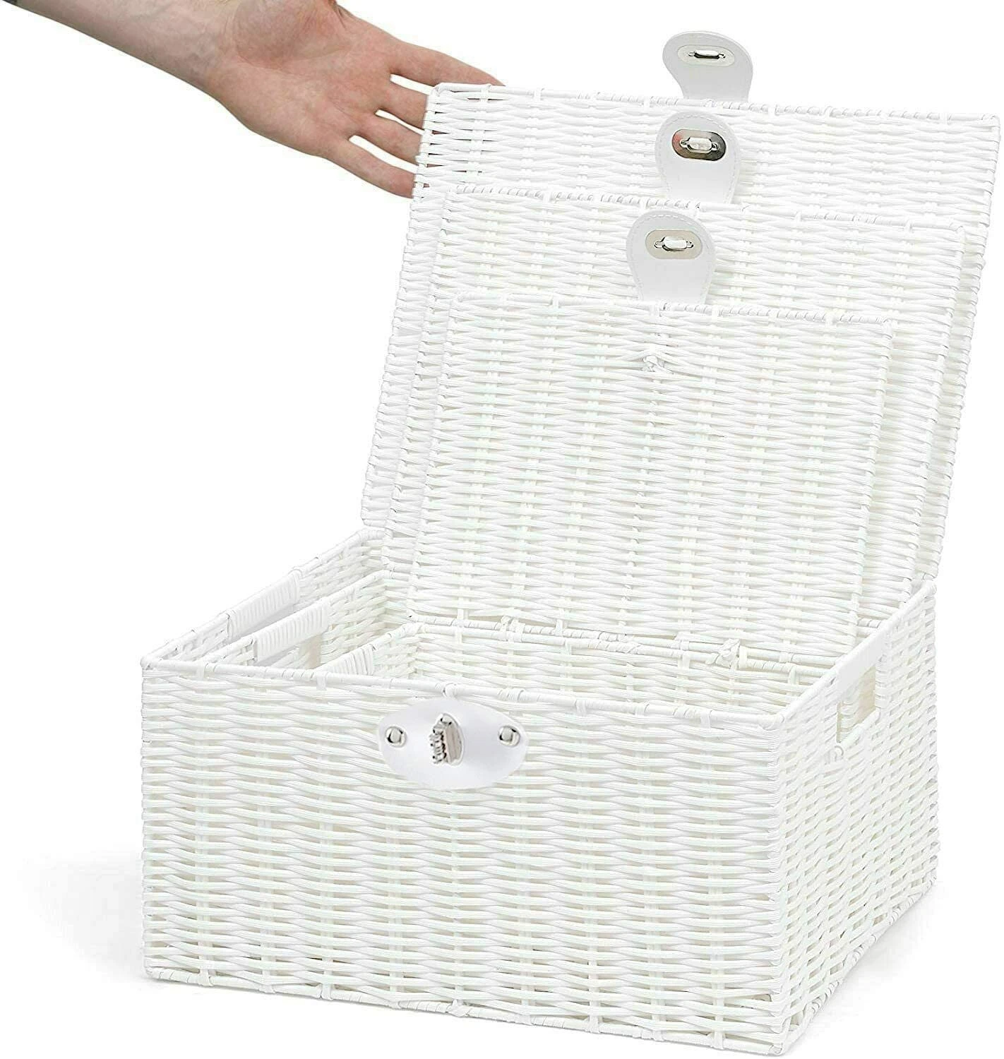 Empty Gift Hampers Resin Hampers Gift Hampers with Lids White Food Customized Storage Basket square