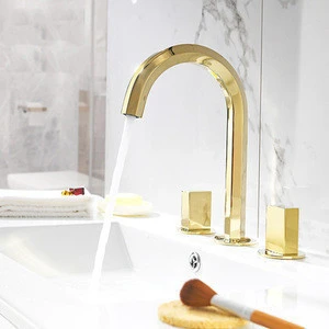 European-style faucet set of three rose gold copper split cold and hot water faucet bathroom basin faucet