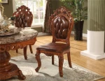 European style solid wood Dining room furniture chair Leather antique restaurant chair