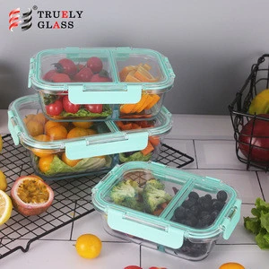 Factory Direct High Quality rectangular pyrex glassware glass bakeware plate meal prep container set with sale price