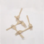 Factory Direct Sales Disposable Dinner Forks  Convenient Bamboo Fiber Fruit Fork
