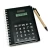 Import Factory Price Promotional Gifts Custom PU Material Notebook with Calculator Pen from China
