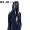 Factory price wholesale super soft double layer sherpa 100% polyester bathrobe men with hood