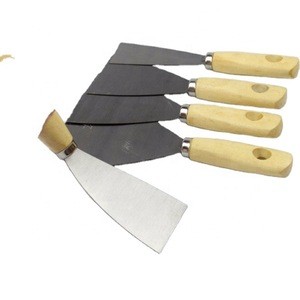 Factory Production Hot Sale High Quality Paint Putty Knife With Wooden Handle Stainless Steel Scraper
