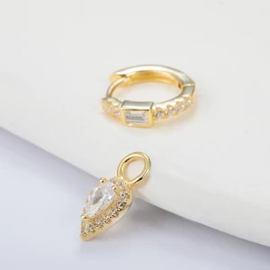 Factory Sale Good Quality 18K Gold Plating 925 Sterling Silver fashion womens hoop Earrings