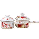 [Factory Wholesale] Advertising Gifts Staff Welfare Huashi Special Single Handle Enamel Milk Pot