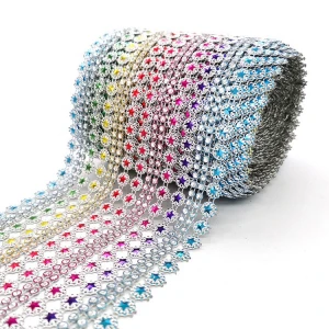 Fashion 16 row multicolor star transfer DIY design  accessories rhinestone mesh sheet for ethnic clothing