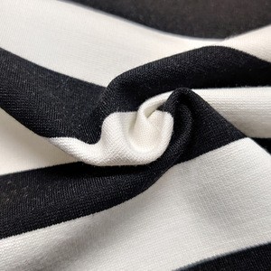 Fashion black white wide stripe NR roma fabric rayon nylon spandex fabric