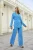 Import Fashion Blue ladies women Formal Blazer office suit Ladies Business Wear Set Two Piece Set Casual Profession Suit from China