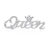 Fashion High end Luxury rhinestone brooches with diamond silver letter QUEEN brooch