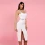 Import Fashion Spaghetti Straps Side Split Sexy White Bodycon Bandage Dress For Women from China