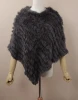 fashion women real fur dress cloak handmade rabbit fur shawl cape