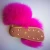 Import Fashionable Lady Fur/ fox fur Slide golden Slippers /pu soft slipper from China