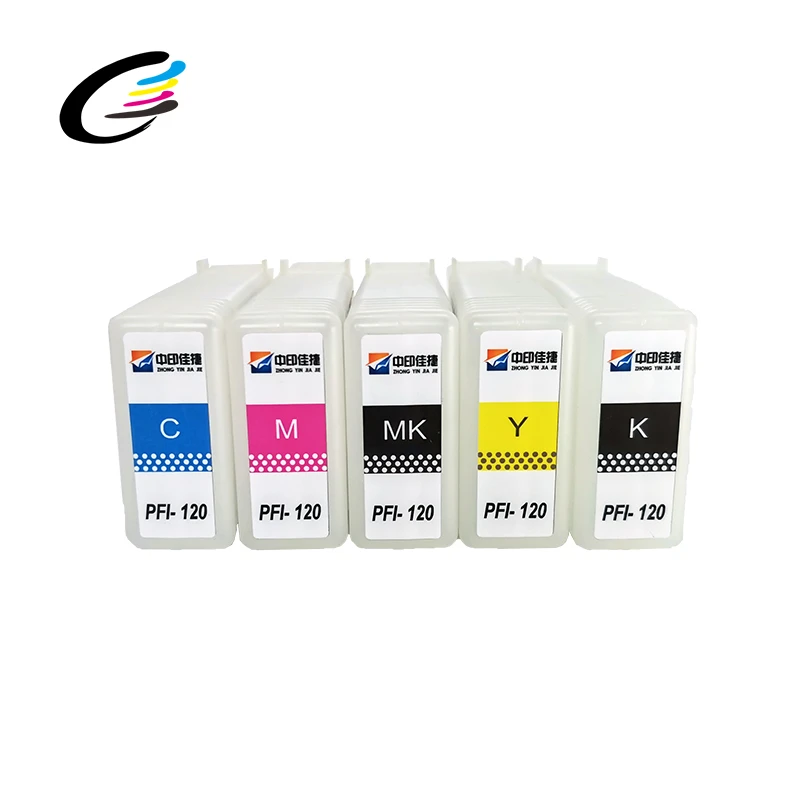 FCOLOR PFI-120 Empty Refillable Ink Cartridge for Canon TM200 TM205 TM300 TM305 with Chip