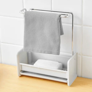 FF203874-Kitchen Dishcloth Holder Towel Rag Hanger Sink Sponge Holder Rack