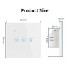 Fiko WiFi Smart Touch Curtain Lift Switch Made of Tempered Glass Suitable for Home/Hotel Power Switch