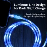 Flowing Light Magnetic Charging, Cable Phone Accessories Led Luminous Micro USB Lighting Data Type-c Cable/