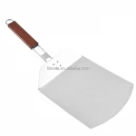 Foldable Folding Stainless Steel Kitchen  Baking Food Pizza Shovel Paddle Transfer Tray Lifter Peel with Wooden Wood Handle