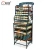 Import Free Design Factory Price 4-Caster Floor Pharmacy Store Wood Shelves Metal Supermarket Rack Shelf from China