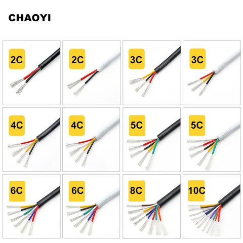 Fosword Cavo Elettrico UL2464 28AWG – 2/3/4/5/6/8/10 Conduttori, Rame Stagnato, Guaina Nera