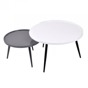 Free sample Modern Design Living Room Furniture MDF round nesting coffee table set