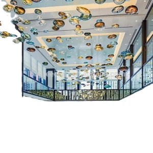Free Shipping Large Ceiling Decorative Fashionable Water Drops Hotel Project Blown Glass Chandeliers