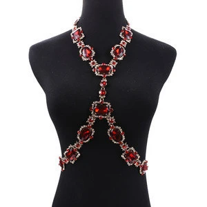 Full Glass Crystal Body Chain Choker Necklace Women Jewelry 2018 BD008