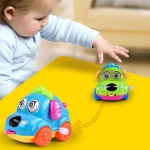 Funny Kids Baby Toys Cartoon Animal Dog Wind Up Toys Running Car Clockwork Educational Toys Infant Baby Mobile Rattle Toy Gift