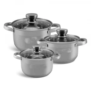Glass lid cover stainless steel pot sets, hot pot cookware  casserole carrier insulated sets cooking pot cookware set