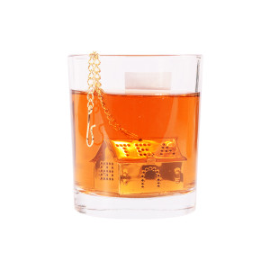 Buy Gold Color House Shape With Drip Tray Tea Infuser Stainless Steel ...