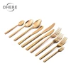 Gold Plated Fork Knife Spoon Cutlery Set Portable Picnic Stainless Steel Tableware Set stainless steel cutlery