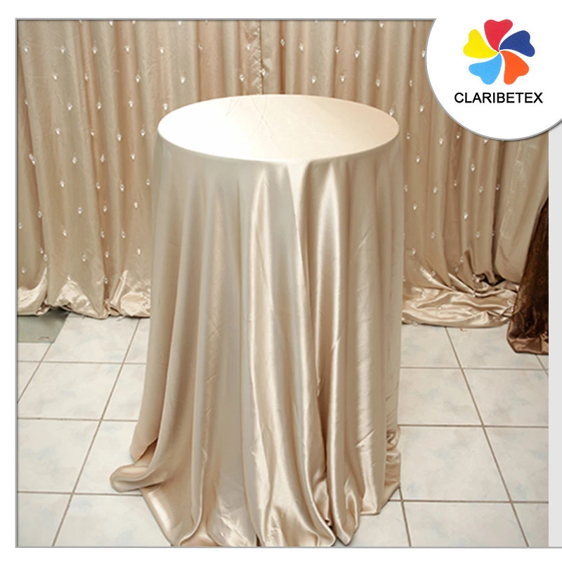 Gold satin table cloth plain dyed tablecloth for wedding party banquet Table Cover