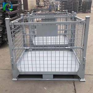 Good quality low price custom size foldable collapsible wire container wire storage cage