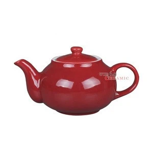 good quality stoneware solid color glaze burgundy dinnerware set bowls mugs plates cup&amp;saucer Teapot Sugar Bowl Cream Pitcher