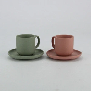Graceful appearance matte daily used porcelain coffee cups and saucers / cup saucer