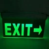 Green color LED rechargeable fire safety emergency light acrylic exit sign use for emergency Lighting