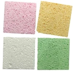 GREEN NATURAL KITCHEN SCRUB PADS with CELLULOSE SPONGE