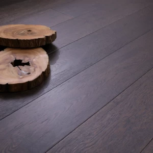 Greenland 14mm Oak Wood Slight Brushed Handscraped Smoked Antique Parquet UV Lacquered Engineered Flooring