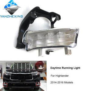 gzyzx LED DRL Daytime Running Light Front Grill Driving Fog lamp Accessoires for Toyota Highlander 2014 2015 2016