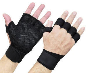 Half Finger Black Gym Sports Dumbbells Weight Lifting Fitness Protect Gloves Set