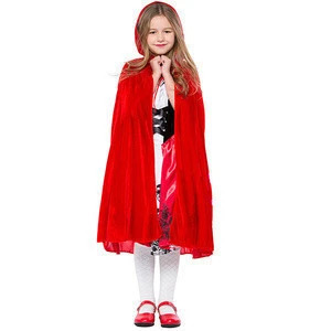 Halloween Red Cosplay Costume for Girl Little Red Riding Hood Funny Evening Party Clothing c Princess