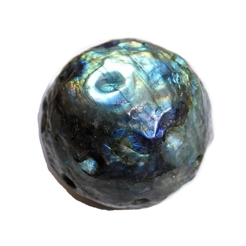Hand Carved Natural Flash Labradorite Crystal Moon Ball