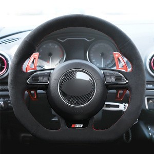 Hand Sewing Stitched Suede Steering Wheel Cover for Audi A5 A7 RS5 RS7 S3 S4 S5 S6 S7 SQ5 2012 2013 2014 2015 2016