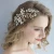 Import Handmade Gold Leaf Crystals Flower Bridal Hair Accessories Jewelry Wedding Barrettes Women Hairband Hair Clip from China